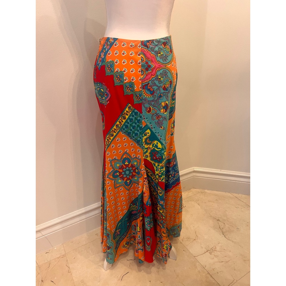 Vintage Ralph Lauren blue label patchwork mermaid skirt, size 8 - Picture 4 of 10